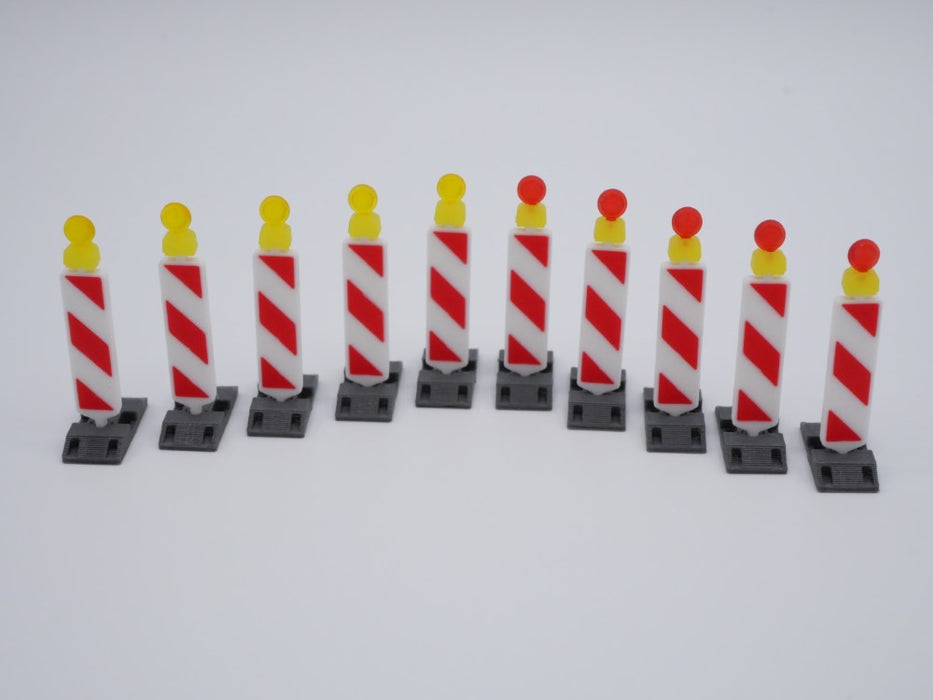Warnbake mit Warnleuchte - Maßstab 1:50 - 10 Stück