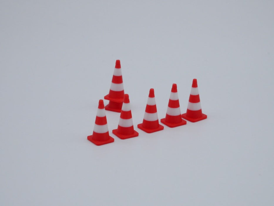 Leitkegel / Pylon hoch - Maßstab 1:50 - rot/weiß - 20 Stück - stapelbar