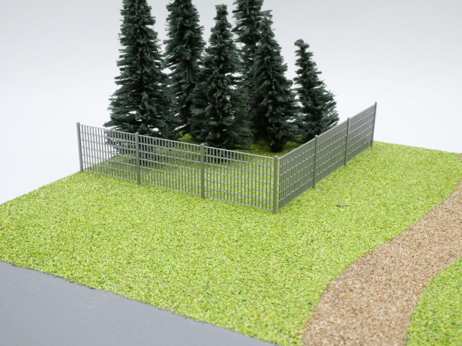 H0 Stabmattenzaun, Industriezaun, Metallzaun - Silber - Gesamtlänge 100 cm