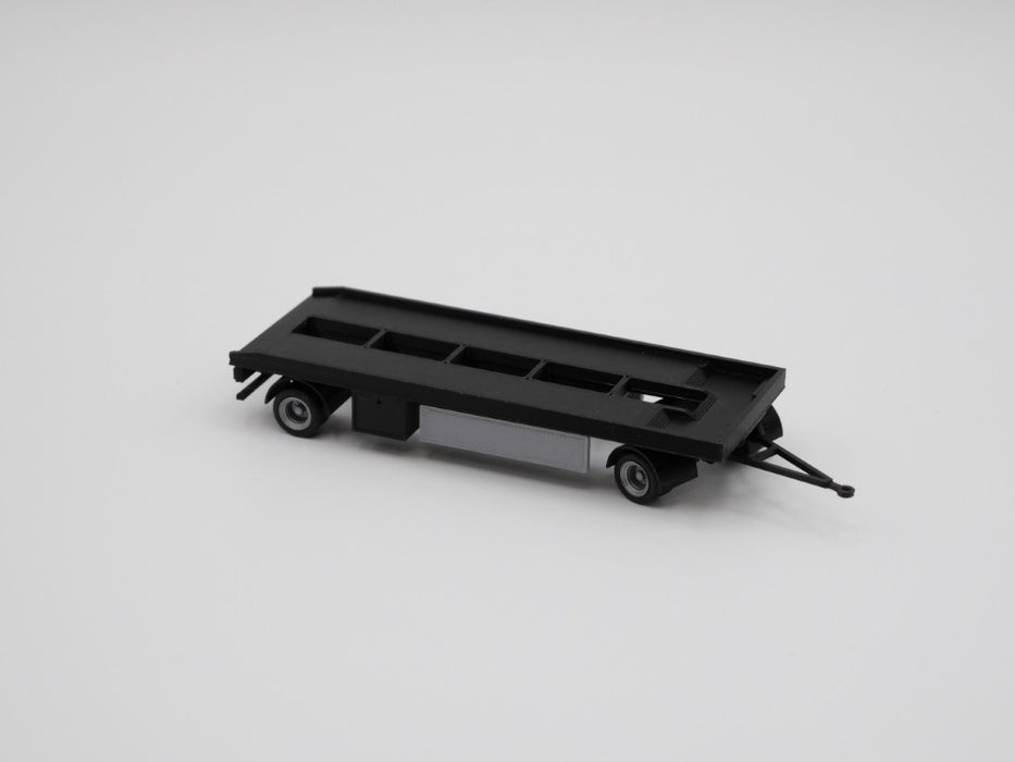 H0 Anhänger - 2achsig - Abrollmulden - Abrollcontainer - Tieflader - Farbe schwarz - Bausatz