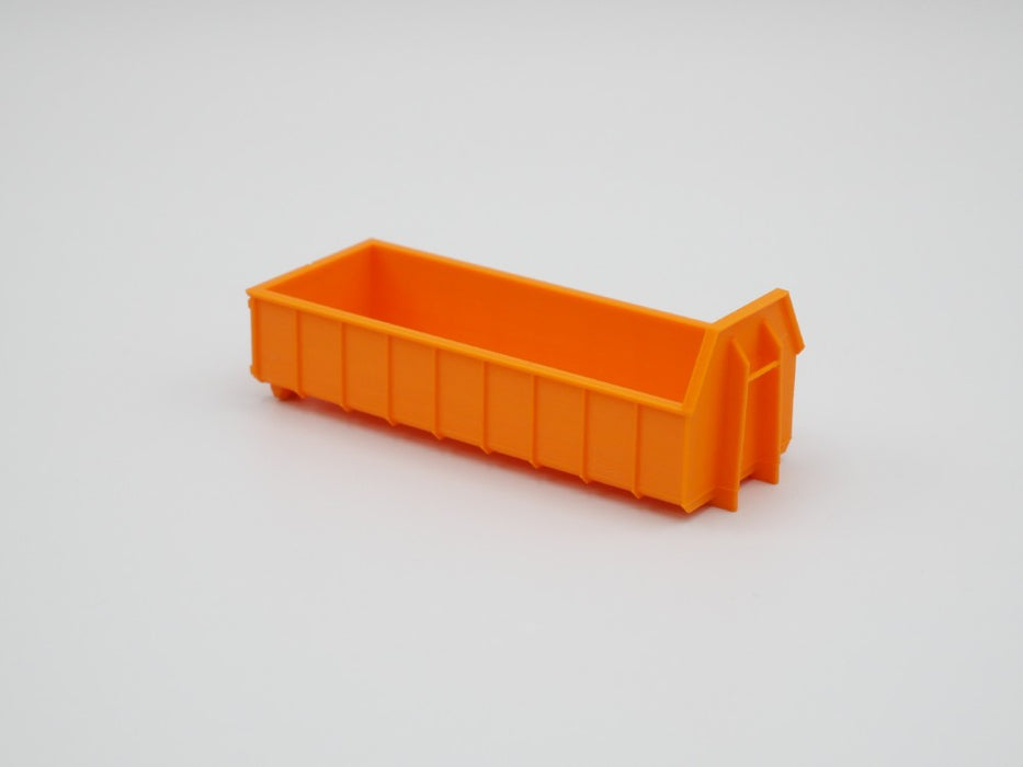 Abrollcontainer Abrollmulde - halbhoch Varinate 1 - Spur H0 - 75mm - Farbe: Orange