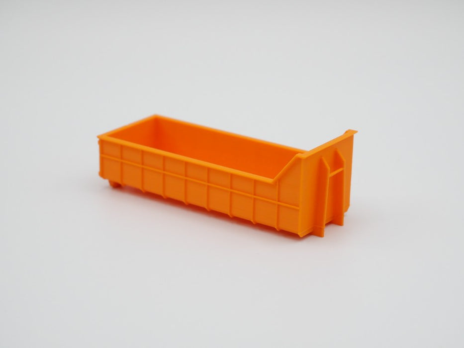 Abrollcontainer Abrollmulde - halbhoch Variante 2 - Spur H0 - 75mm - Farbe: Orange