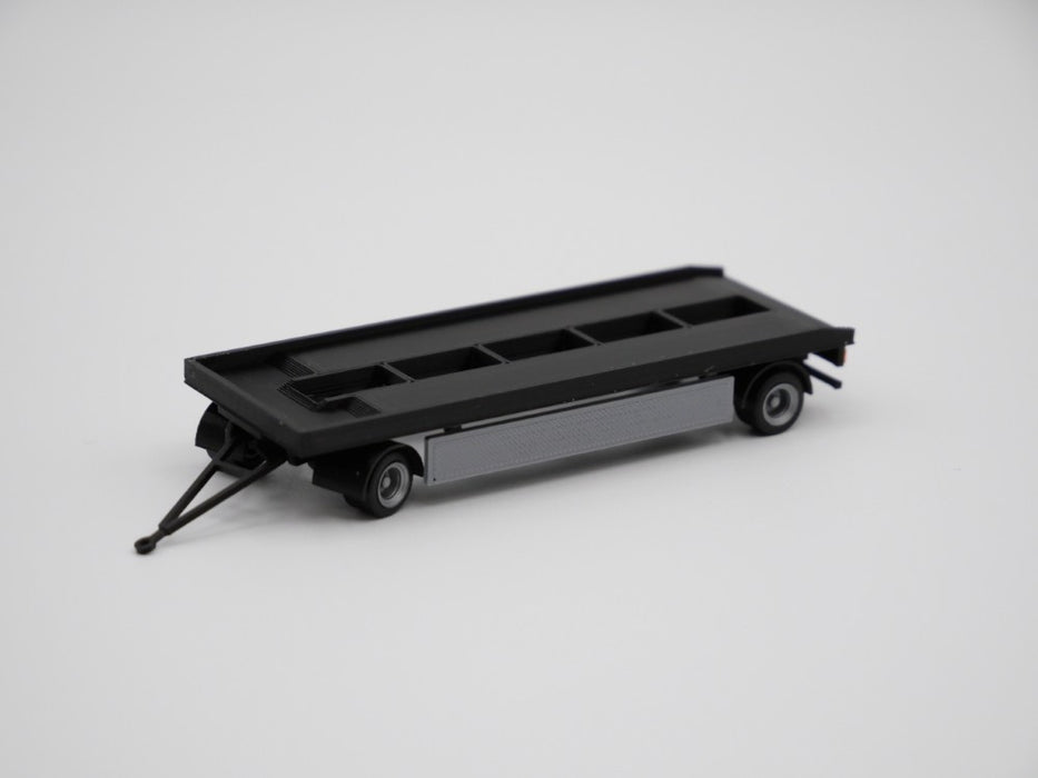 H0 Anhänger - 2achsig - Abrollmulden - Abrollcontainer - Tieflader - Farbe schwarz - Bausatz