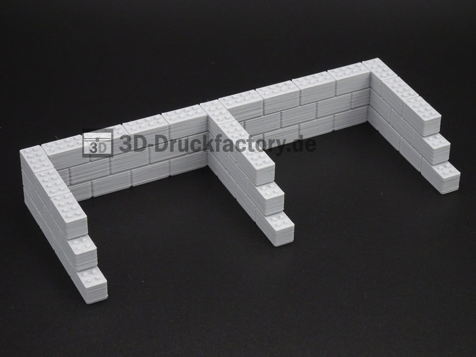 H0 - Betonsteinwand / Betonsteinboxen Lagerplatz für Schüttgut