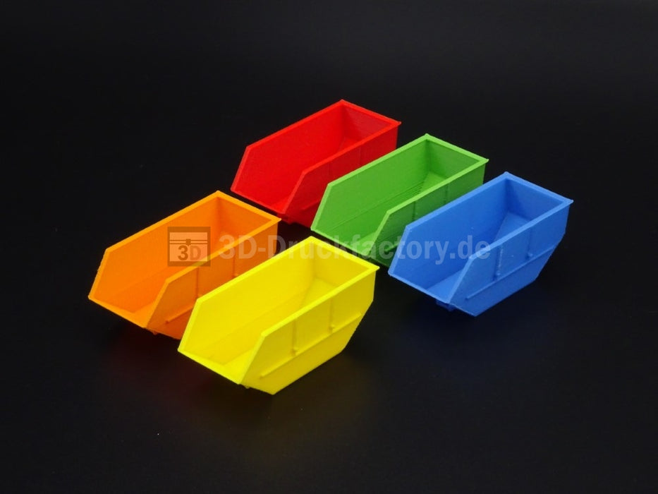 H0 - Absetzcontainer / Absetzmulde - 5 Stück - stapelbar
