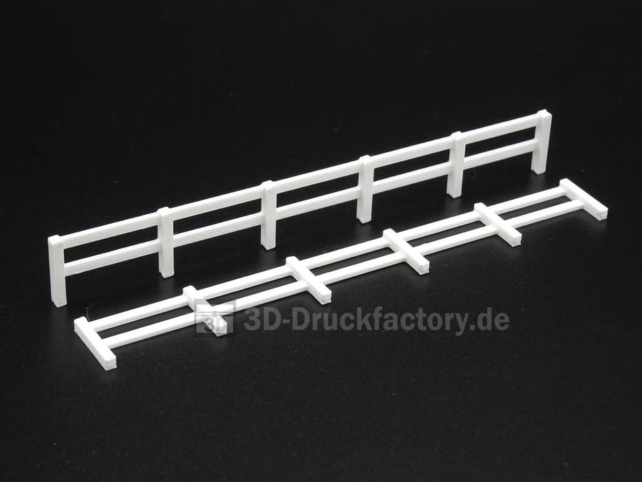H0 - Weidezaun / Pferdezaun 2-Balken - inkl. 2 Tore - weiß - Gesamtlänge 100cm