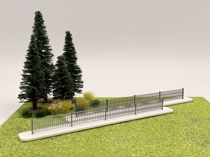H0 Stabmattenzaun, Industriezaun, Metallzaun, Gartenzaun - Silber - Höhe 12mm