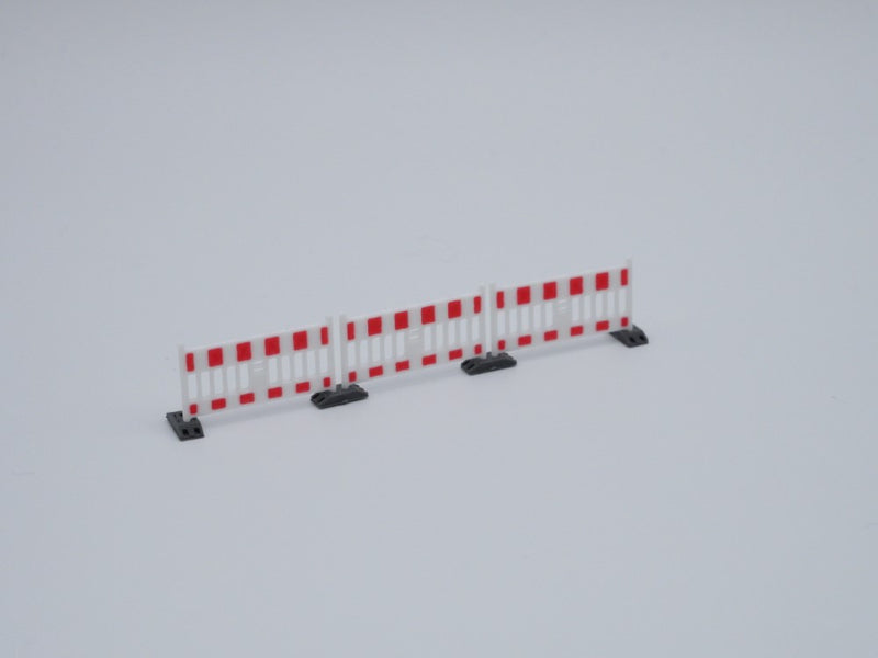 H0 Absperrschranke - Maßstab 1:87 - Farbe rot/weiß - 10 Stück (inkl. Transportgestell)