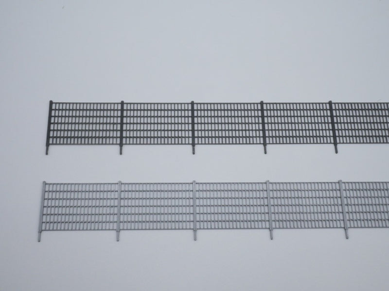 H0 Stahlmattenzaun, Industriezaun, Metallzaun - Anthrazit - Gesamtlänge 100 cm