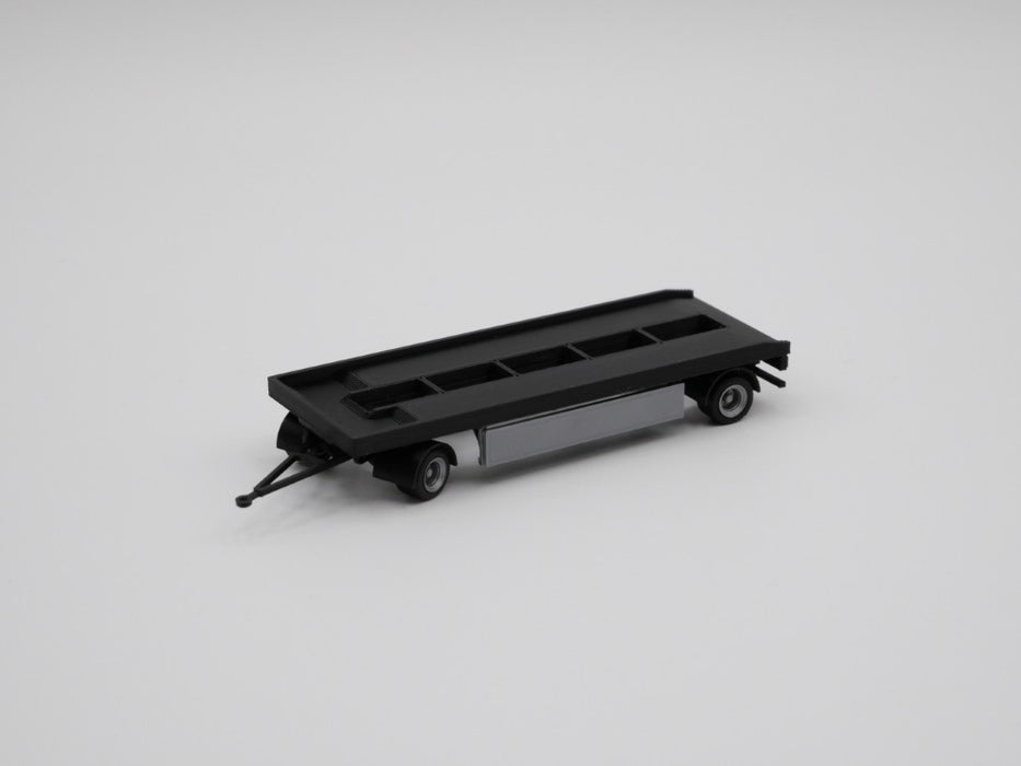 H0 Anhänger - 2achsig - Abrollmulden - Abrollcontainer - Tieflader - Farbe schwarz - Bausatz
