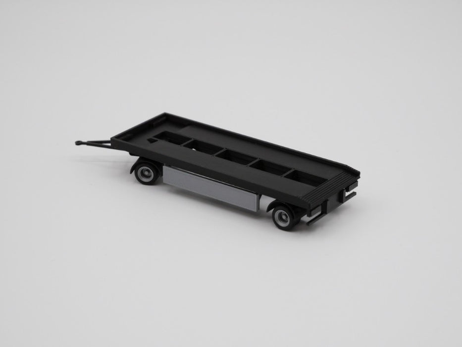 H0 Anhänger - 2achsig - Abrollmulden - Abrollcontainer - Tieflader - Farbe schwarz - Bausatz