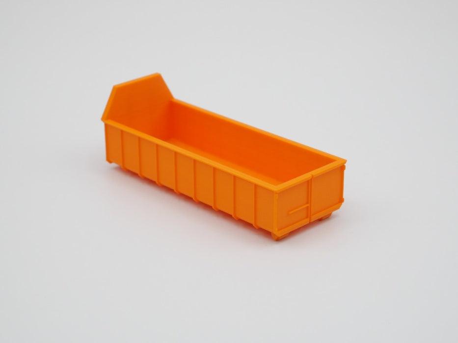 Abrollcontainer Abrollmulde - halbhoch Varinate 1 - Spur H0 - 75mm - Farbe: Orange