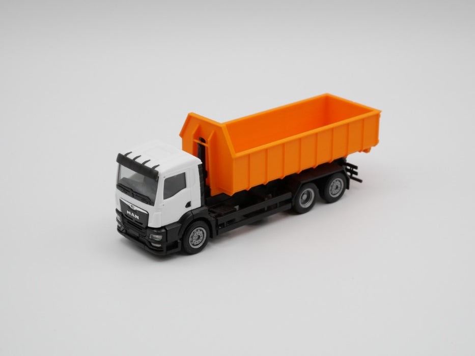 Abrollcontainer Abrollmulde - halbhoch Varinate 1 - Spur H0 - 75mm - Farbe: Orange