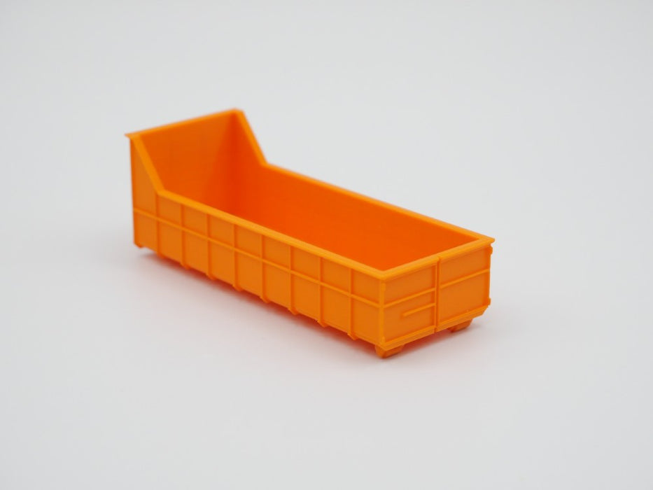 Abrollcontainer Abrollmulde - halbhoch Variante 2 - Spur H0 - 75mm - Farbe: Orange