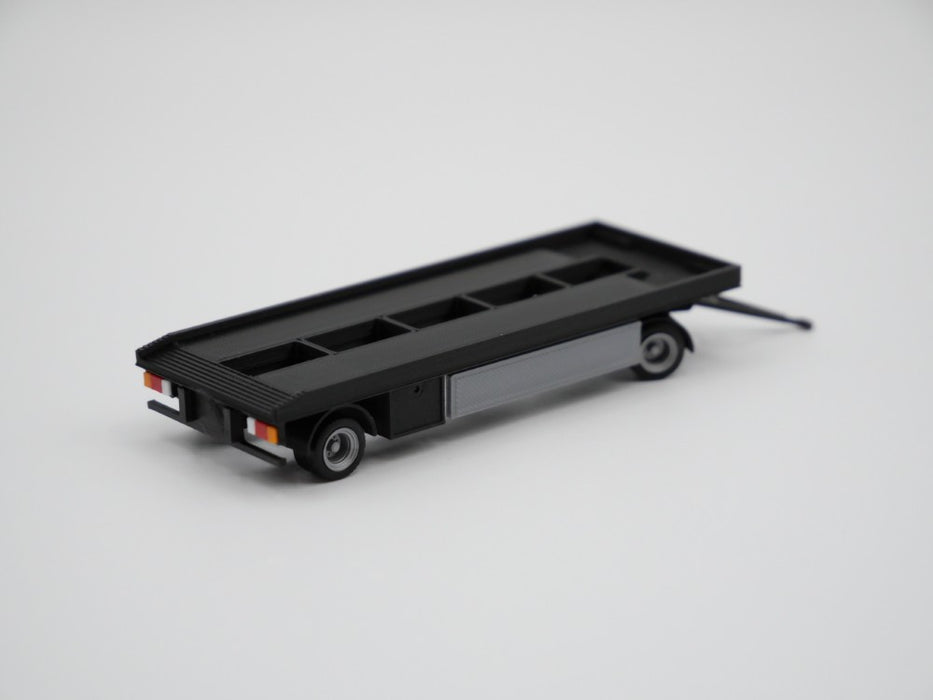 H0 Anhänger - 2achsig - Abrollmulden - Abrollcontainer - Tieflader - Farbe schwarz - Bausatz