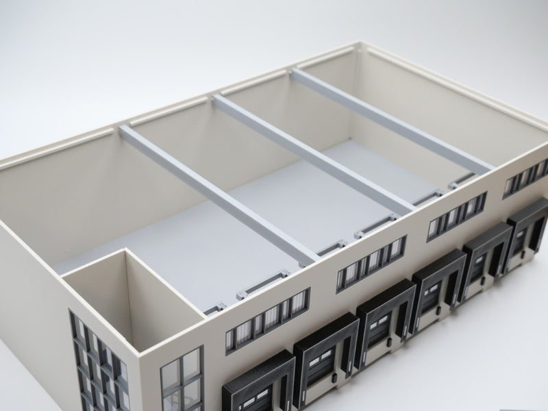 H0 Logistikhalle Lagerhalle mit Büro - 6 Tore (Bausatz)