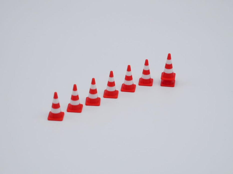 Leitkegel / Pylon - Maßstab 1:32 rot/weiß - 15 Stück