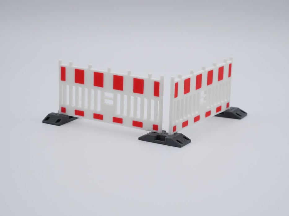 Absperrschranke weiß/rot - Maßstab 1:32 - 4 Stück