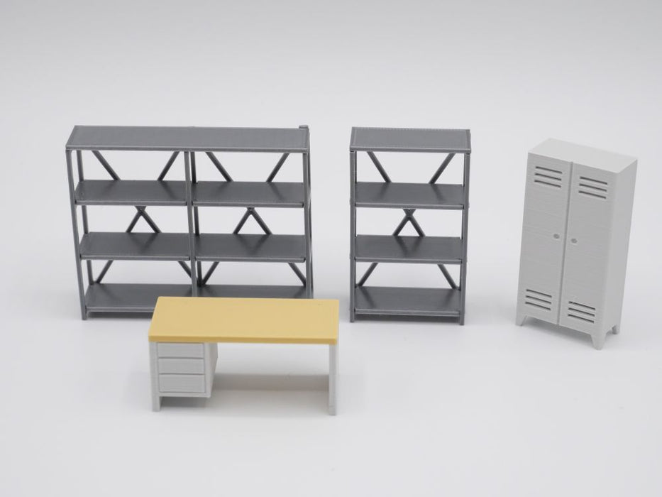 Werkstattausstattung - Werkbank Spind Regal - Maßstab 1:50