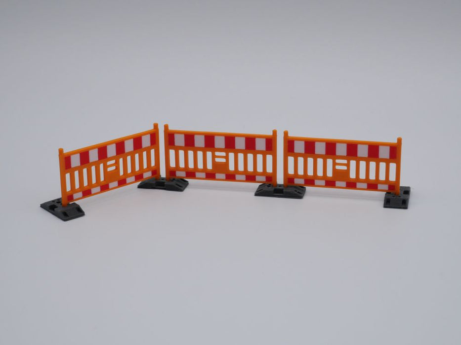 Absperrschranke orange/weiß/rot - Maßstab 1:50 - 8 Stück inkl. Transportgestell