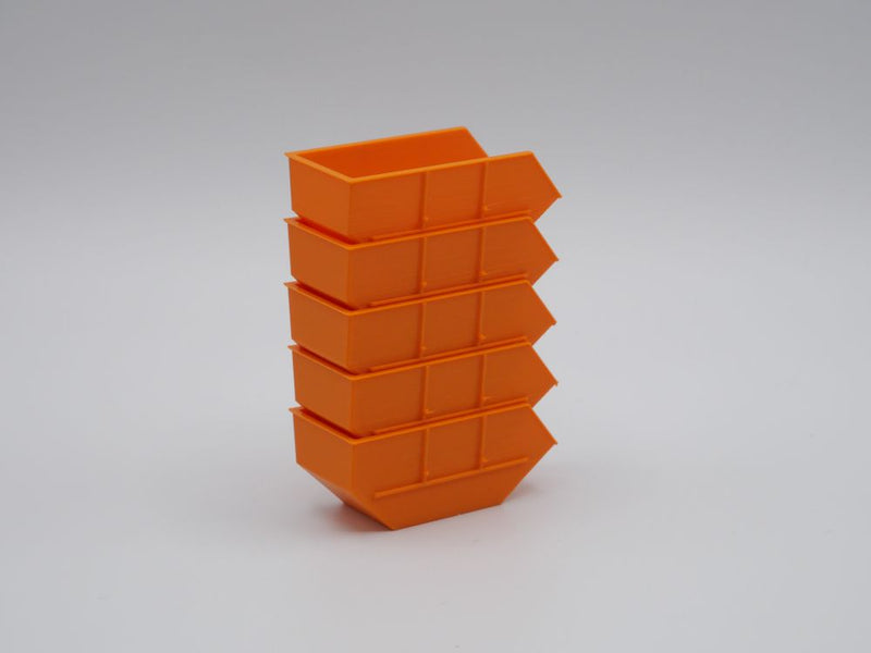 H0 - Absetzcontainer / Absetzmulde - 5 Stück - stapelbar