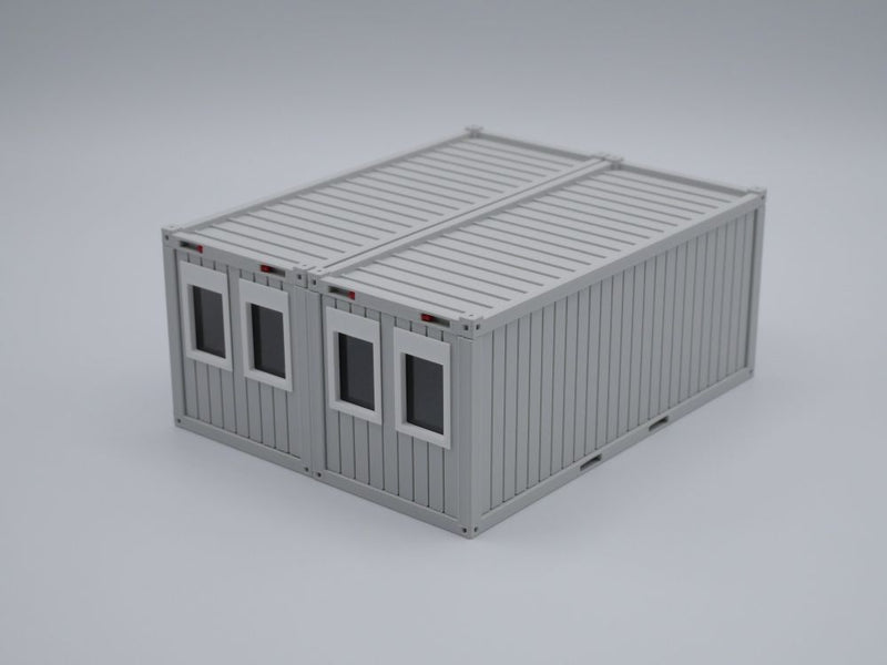 Doppel Bürocontainer - Baucontainer - Maßstab 1:50 - Farbe: lichtgrau