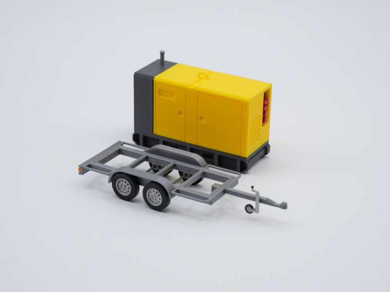 Stromerzeuger mit Anhänger - Stromaggregat - Stromgenerator - Maßstab 1:50