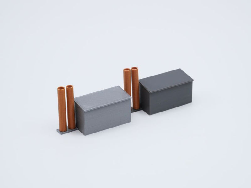Transportbox mit Rohre für Pritsche - Maßstab 1:50