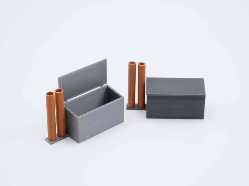 Transportbox mit Rohre für Pritsche - Maßstab 1:50