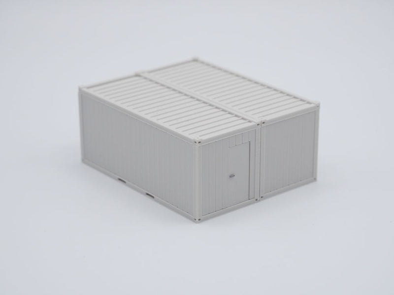 Doppel Bürocontainer  - Baucontainer - Maßstab 1:87 - Farbe: lichtgrau