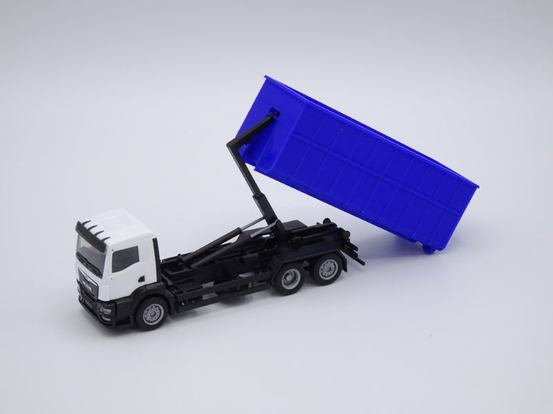 Abrollcontainer Abrollmulde - Spur H0 - lange Version (85mm) 40m³ - Farbe: Blau - Bausatz