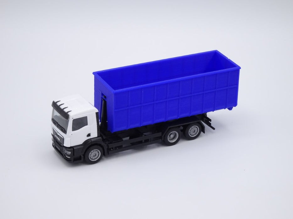 Abrollcontainer Abrollmulde - Spur H0 - lange Version (85mm) 40m³ - Farbe: Blau - Bausatz