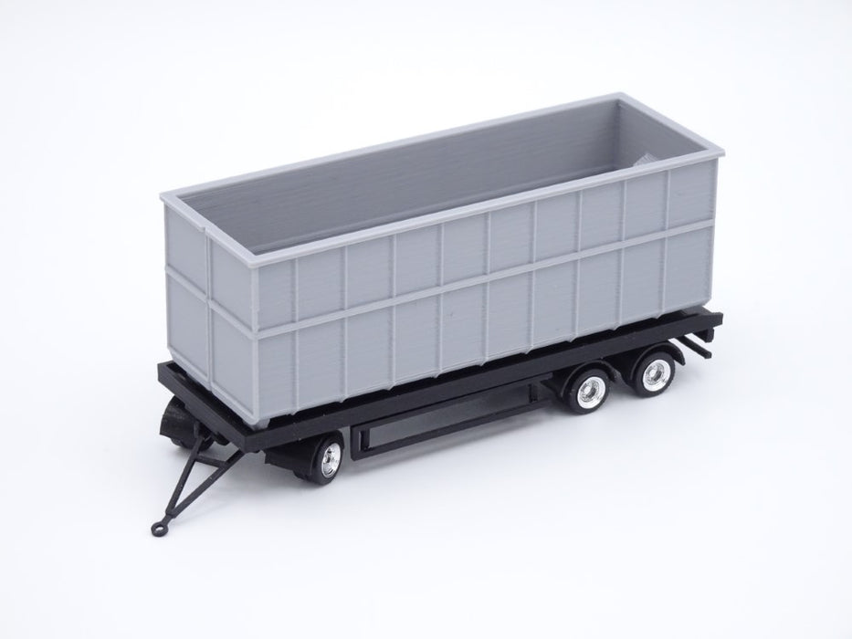 Abrollcontainer Abrollmulde - Spur H0 - lange Version (85mm) 40m³ - Farbe: Grau - Bausatz