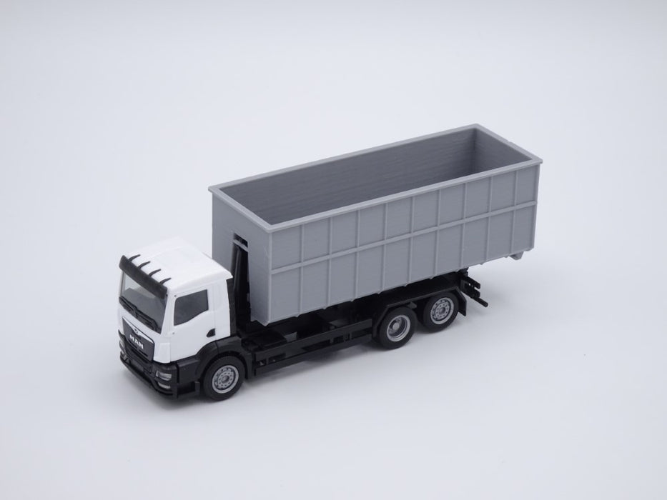 Abrollcontainer Abrollmulde - Spur H0 - lange Version (85mm) 40m³ - Farbe: Grau - Bausatz
