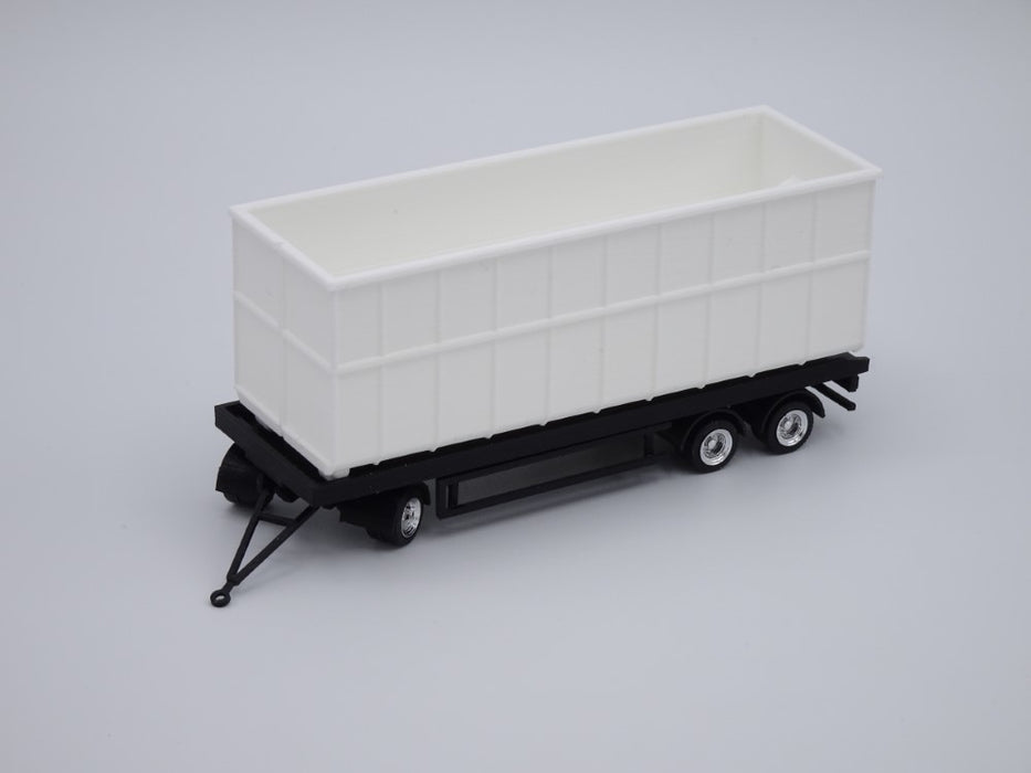 Abrollcontainer Abrollmulde - Spur H0 - lange Version (85mm) 40m³ - Farbe: Weiß - Bausatz