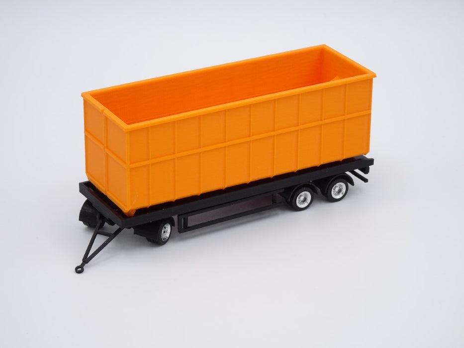 Abrollcontainer Abrollmulde - Spur H0 - lange Version (85mm) 40m³ - Farbe: Orange- Bausatz
