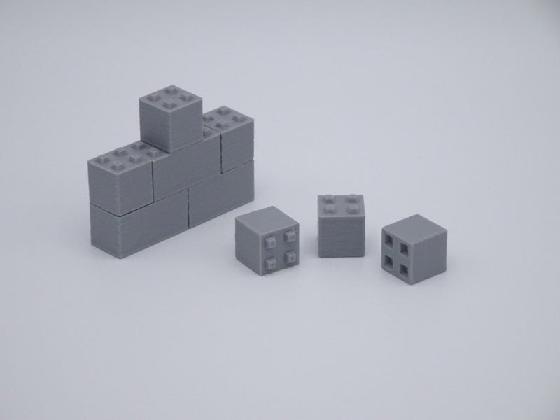 Betonblocksteine / Betonsteinbox - halbe Steine - Maßstab 1:50 - 10 Stück