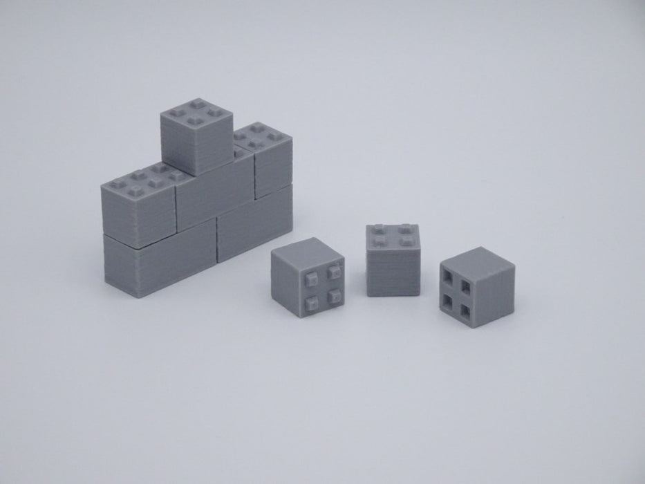 Betonblocksteine / Betonsteinbox - halbe Steine - Maßstab 1:50 - 10 Stück