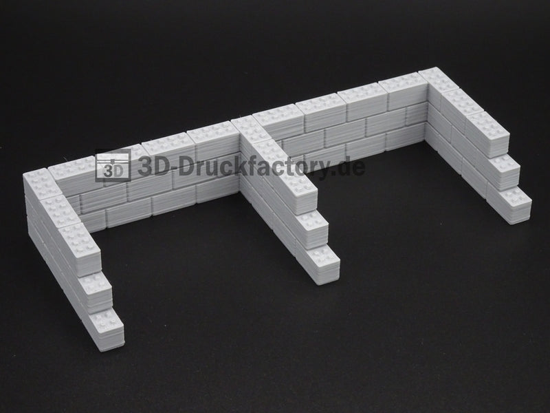 H0 - Betonsteinwand / Betonsteinboxen Lagerplatz für Schüttgut