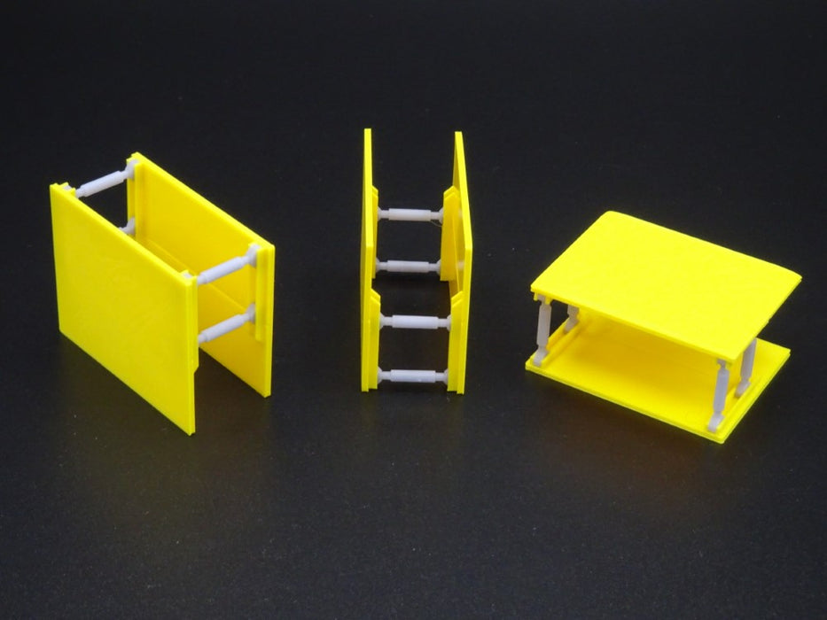 Verbaubox / Verbaukasten - Maßstab H0 1:87 - 3 Stück - Platte 35x28mm - Farbe: gelb