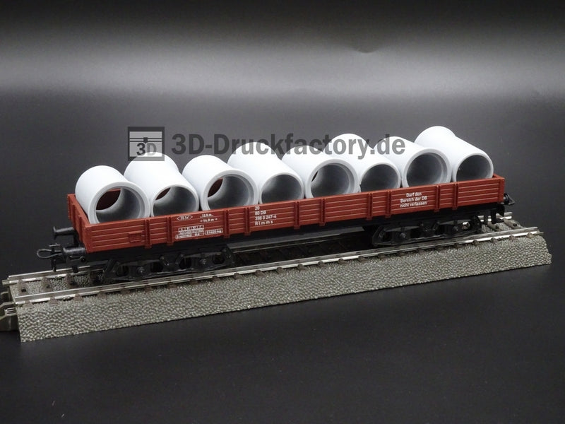 Betonrohr DN 1200 - Spur H0 (1:87) - 8 Stück - Baustelle, Rohr, Kanal, Ladegut
