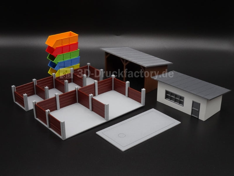 H0 - Schrotthandel/Schrottplatz/Bauhof/Kohlehandel/Recyclinghof - Set